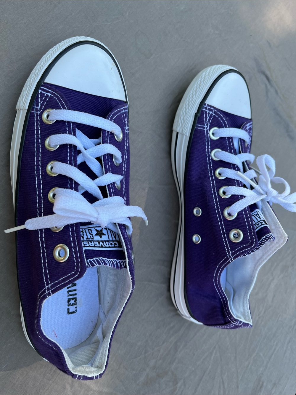 Converse Purple Low Top Sneakers with White Laces - Picture 2 of 7